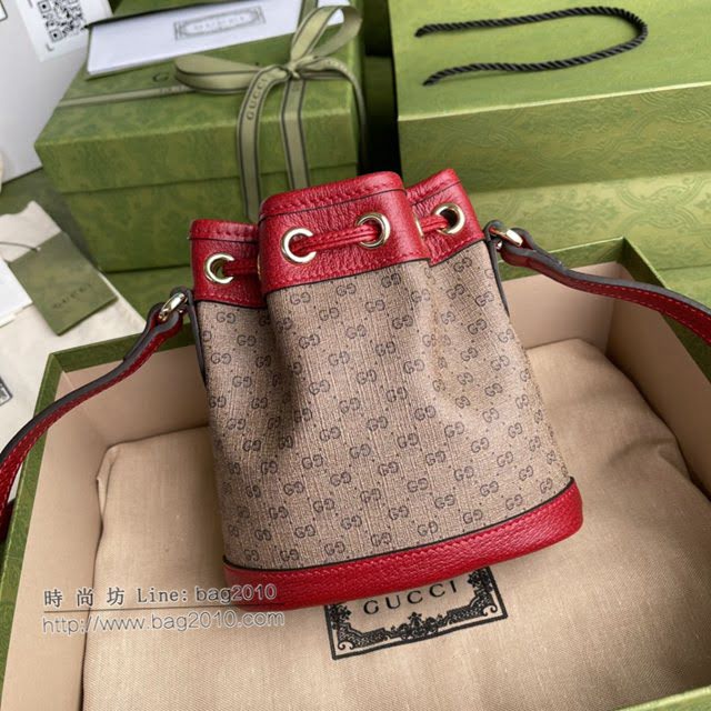 Gucci专柜新款女包, 古驰哆啦A梦抽绳水桶包 Gucci单肩斜挎包 647801  gdj1599
